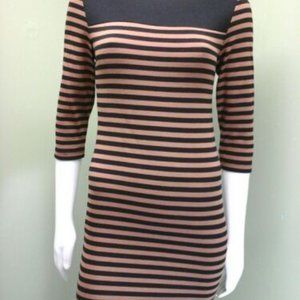 Forever 21 M brown & black striped shirt dress NWT
